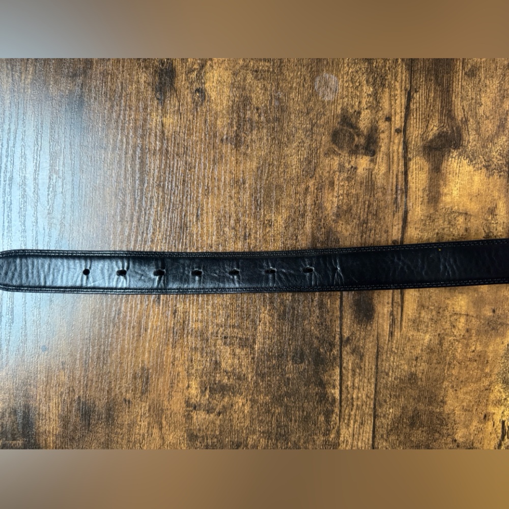 Tommy Hilfiger Genuine Leather Black Brown Reversible Belt Size 30-32 - Picture 8 of 15
